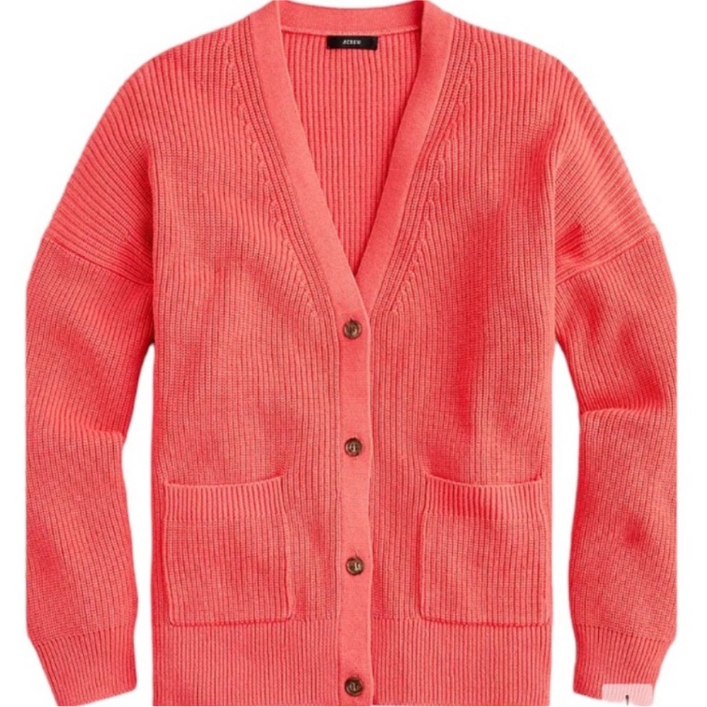 J Crew Chunky Cardigan Sweater Cotton Cashmere Blend SIZE M button down